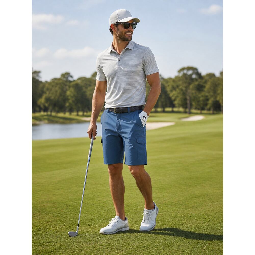 Orvis Men's Blue Cargo Shorts Size 40 Performance Hiking Lightweight Golf
